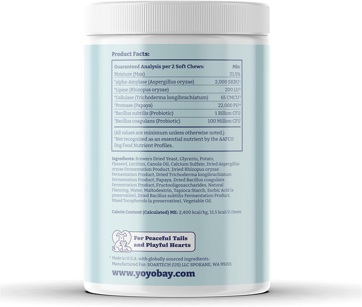 Dog Probiotics with Digestive Enzymes, 1 Billion CFUs, Gut & Digestive Health, Yeast Balance, Itchy Skin Relief, Immune Support - 90 Soft Chews