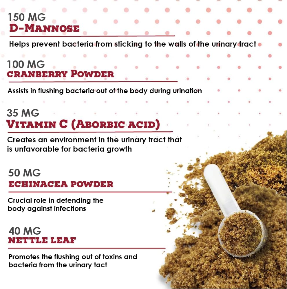 Dog Urinary Tract Health Supplement with Cranberry D Mannose for Bladder & Kidney Support - 90 Doses