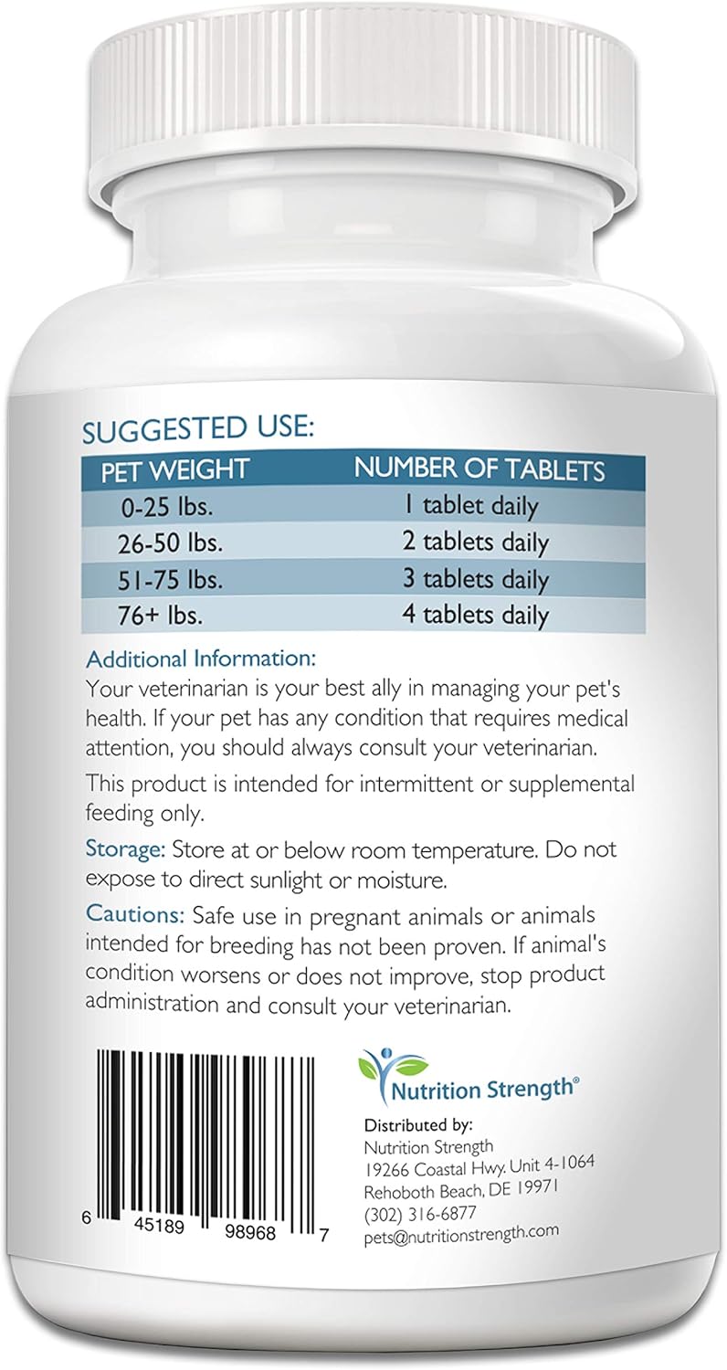 Dog Vitamin C Supplement for Cardiovascular Health, Immune Support, Free Radical Defense - 120 Chewable Tablets