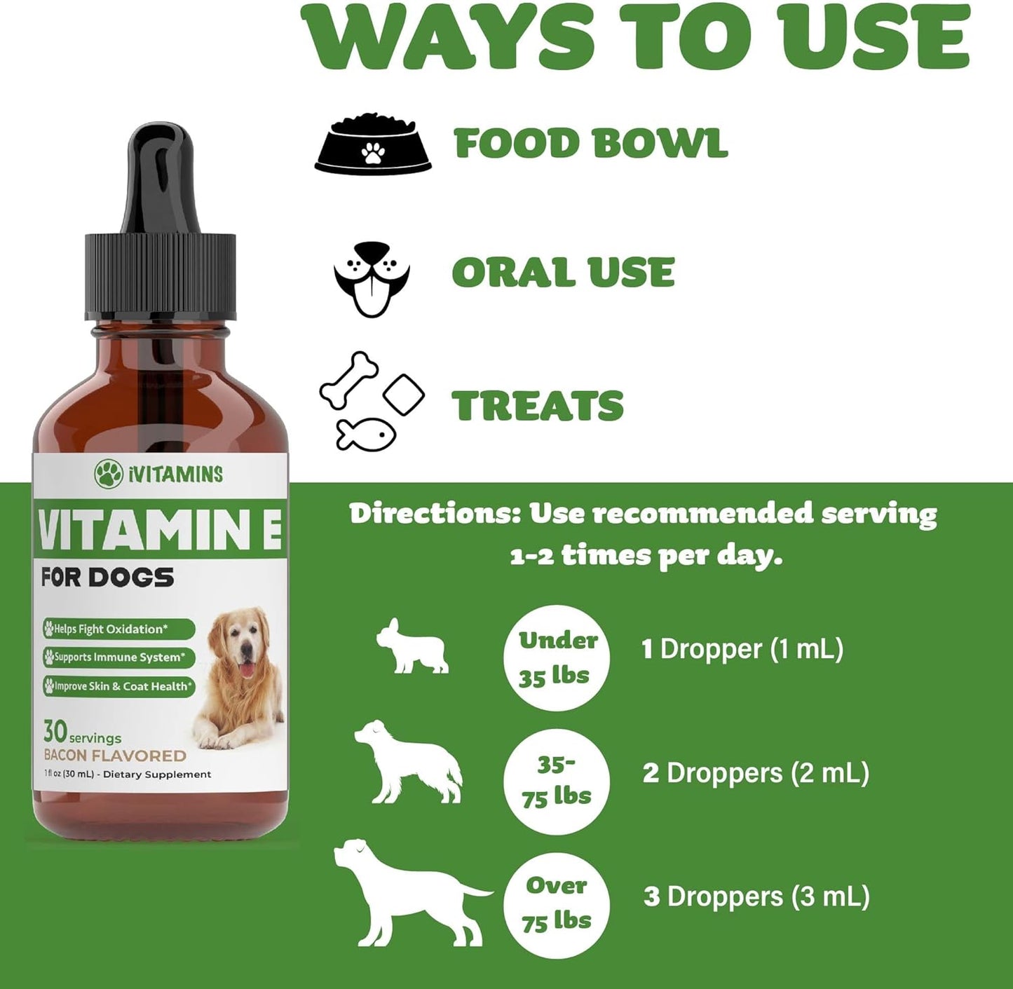 Dog Vitamin E Supplement for Immune Support - 1 fl oz