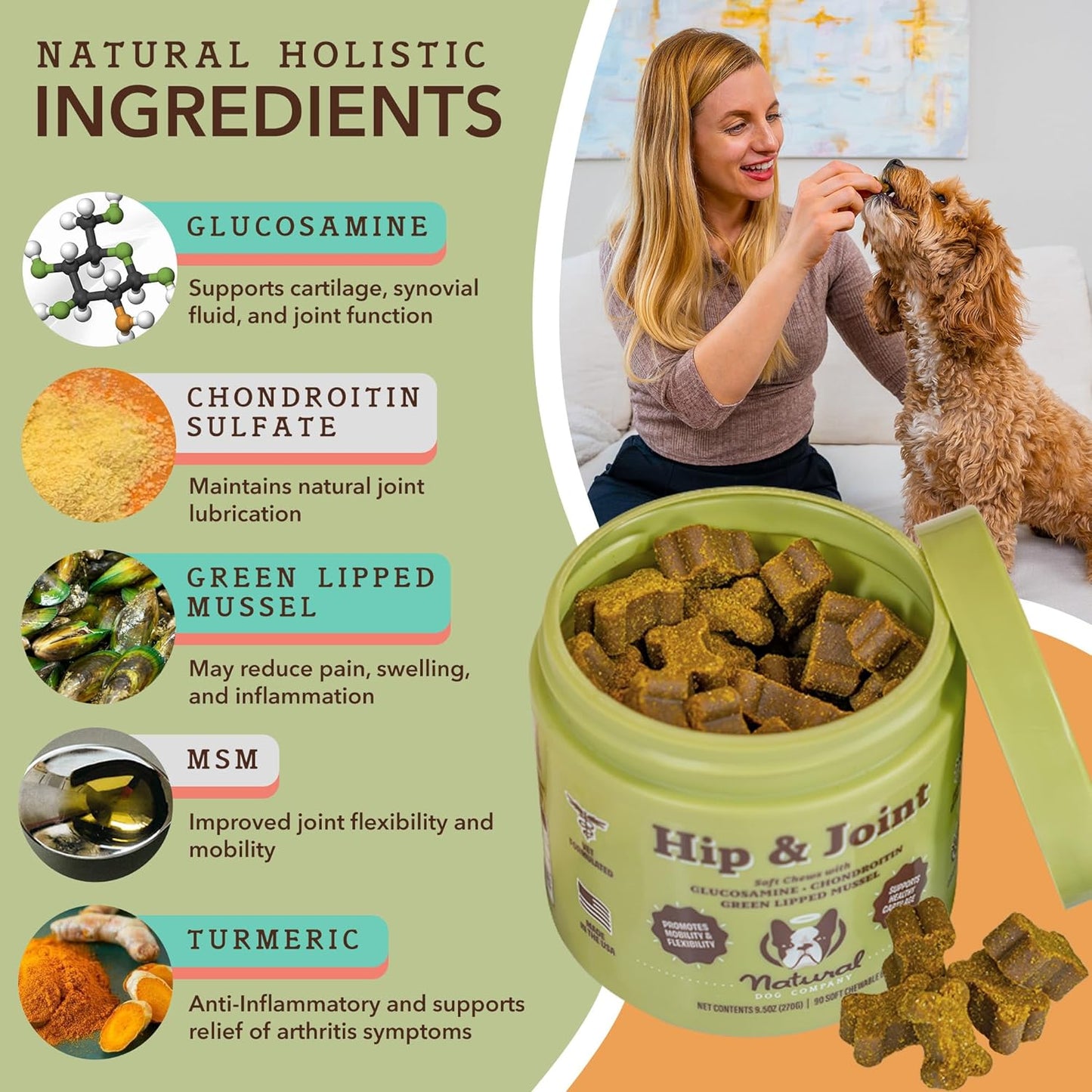 Dog Vitamins & Supplements Bundle: Hip & Joint Chews + Wild Alaskan Fish Oil - Complete Wellness Pack for Dogs