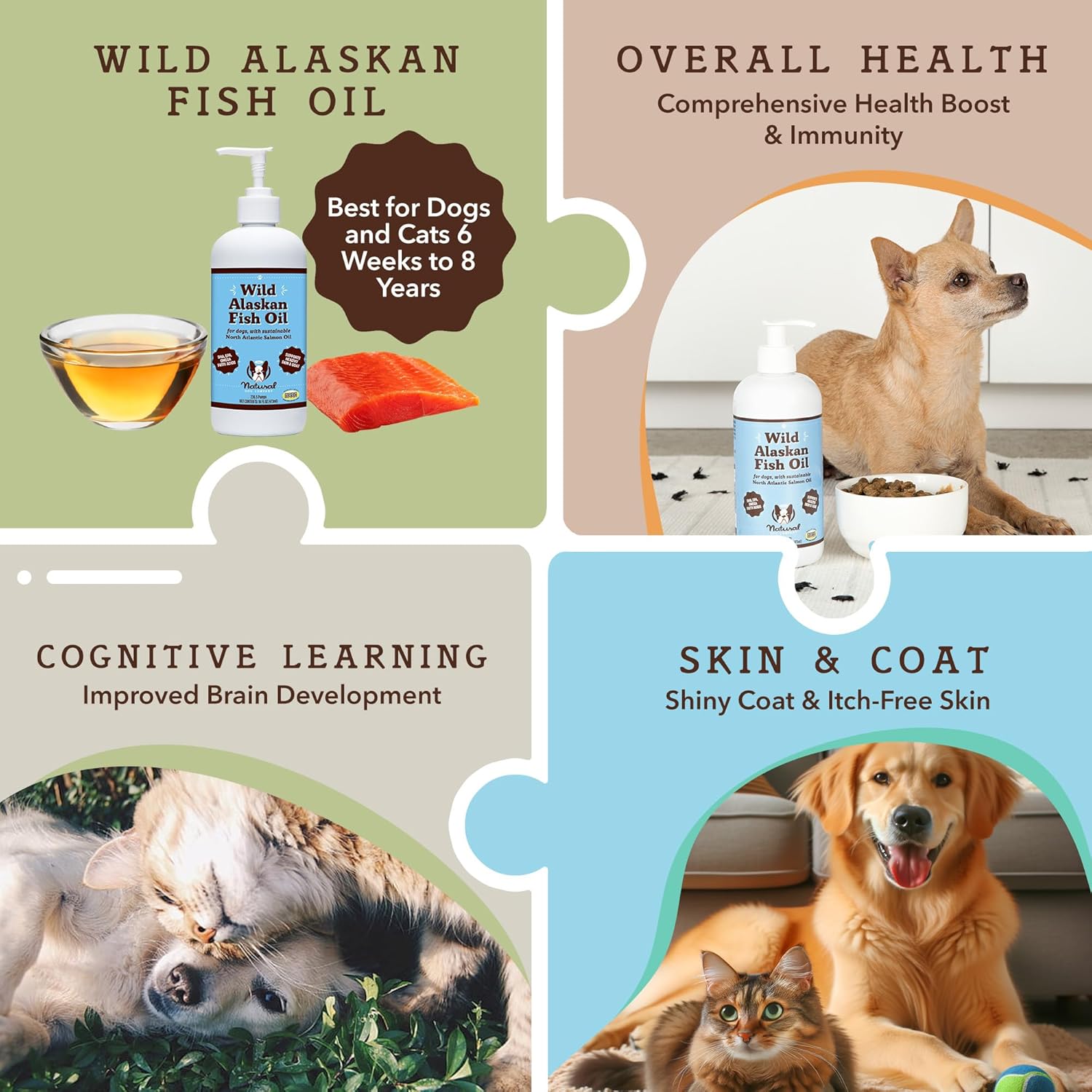 Dog Vitamins & Supplements Bundle: Hip & Joint Chews + Wild Alaskan Fish Oil - Complete Wellness Pack for Dogs