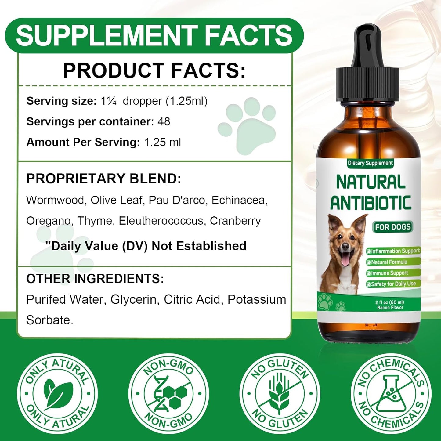 Dogs Antibiotic and Multivitamin with Allergy Relief - Natural Herbal Supplement