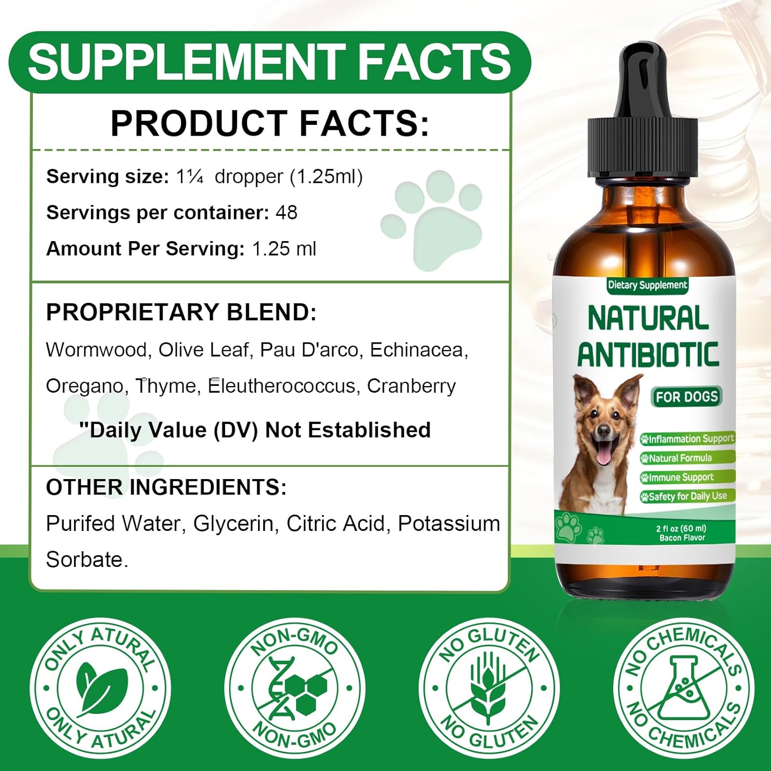 Dogs Antibiotic and Multivitamin with Allergy Relief - Natural Herbal Supplement
