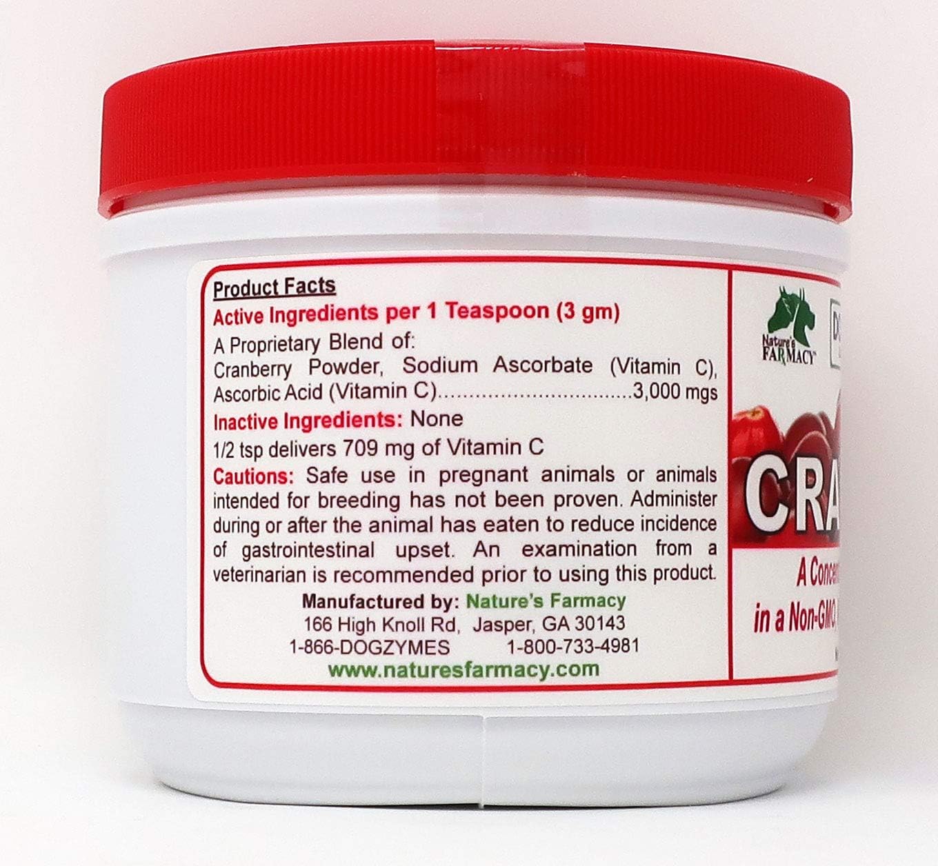 Dogzymes Cran Tri C Urinary Tract Support - Vitamin C Blend - 1418mg/Tsp - 8oz