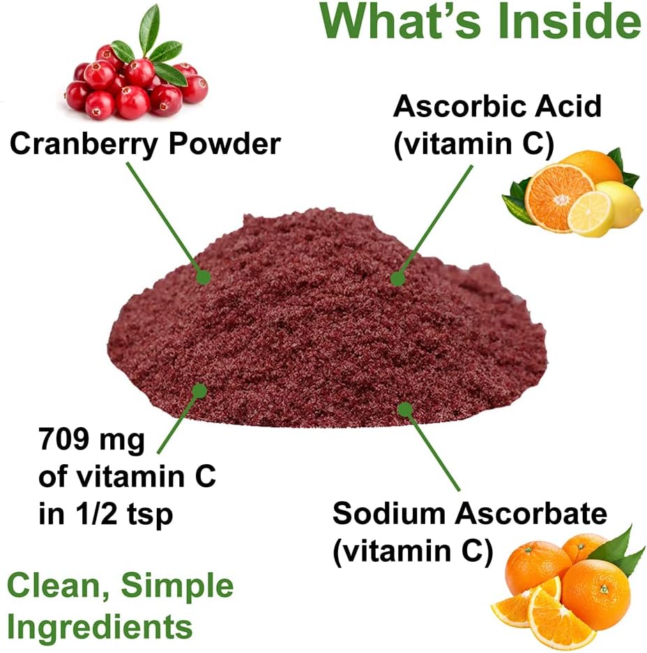 Dogzymes Cran Tri C Urinary Tract Support Supplement - High Vitamin C Blend - 1418mg per Teaspoon - 1lb