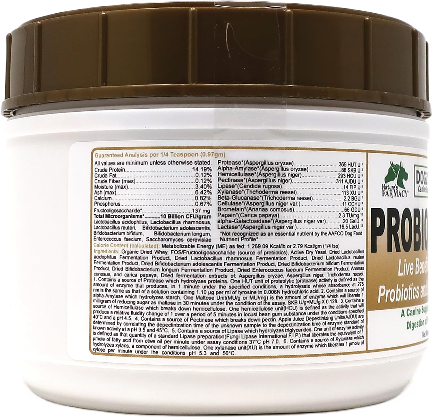 Dogzymes Probiotic Max - 10 Billion CFU's for Dogs - Digestive Support for Diarrhea, Gas, Allergies - 1 lb