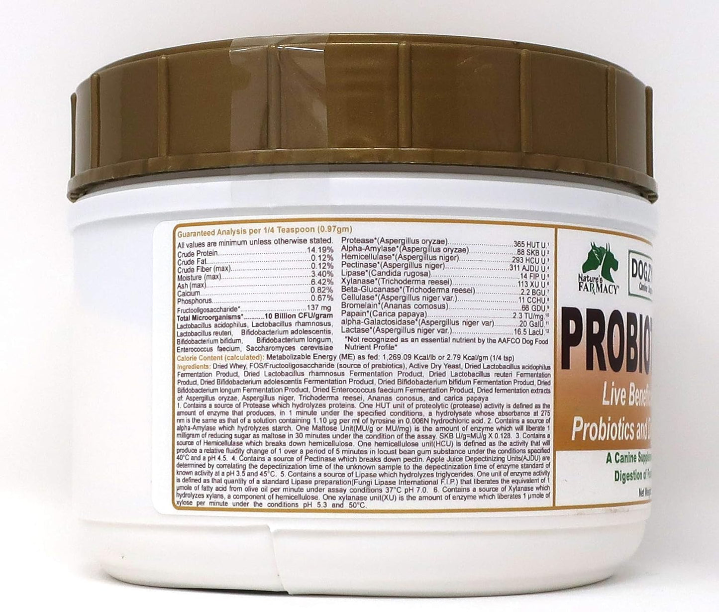Dogzymes Probiotic Max for Dogs - 10 Billion CFU Probiotics, Prebiotics, Digestive Enzymes - Supports Digestion, Allergies, Immunity - 1lb