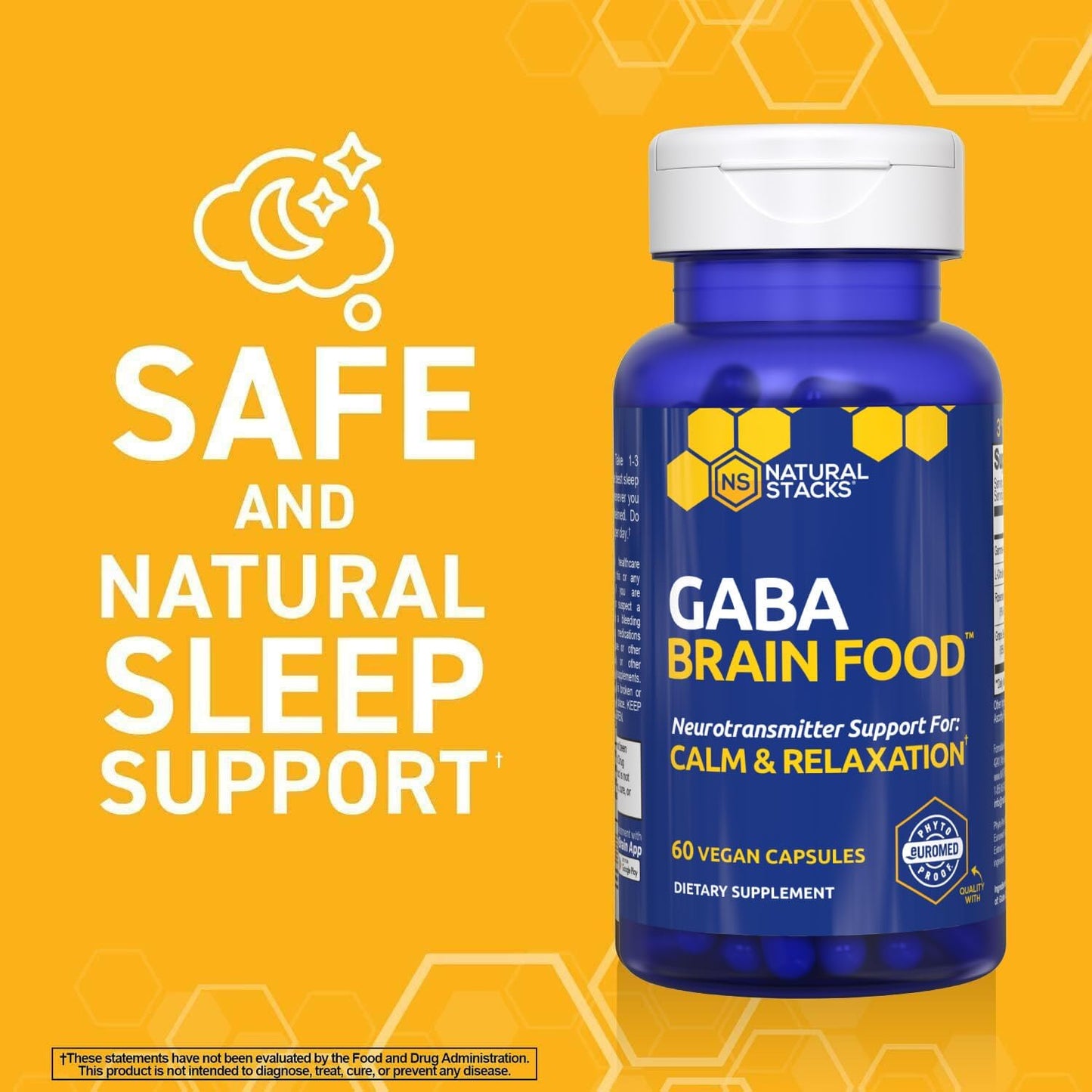 Dopamine & GABA Brain Food Bundle - Enhances Mental Drive & Calmness - 120 Capsules