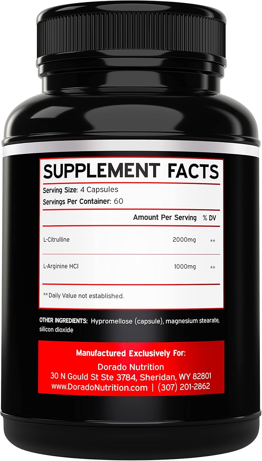 DORADO NUTRITION Horny Goat Weed & L Arginine Citrulline Supplement - Powerful 4590mg Formula for Men & Women (240 Capsules)
