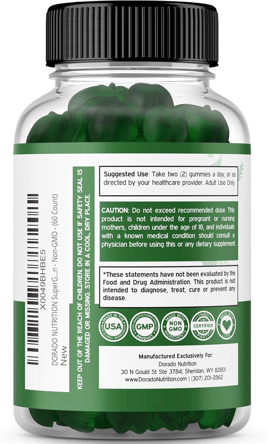 Dorado Nutrition Super Greens Gummies & Sugar-Free ADK Vitamin Gummies Bundle (60 Gummies Each)