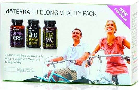 doTERRA Lifelong Vitality Pack with Alpha CRS+, xEO Mega, and Microplex VMz - Complete Nutritional Support System