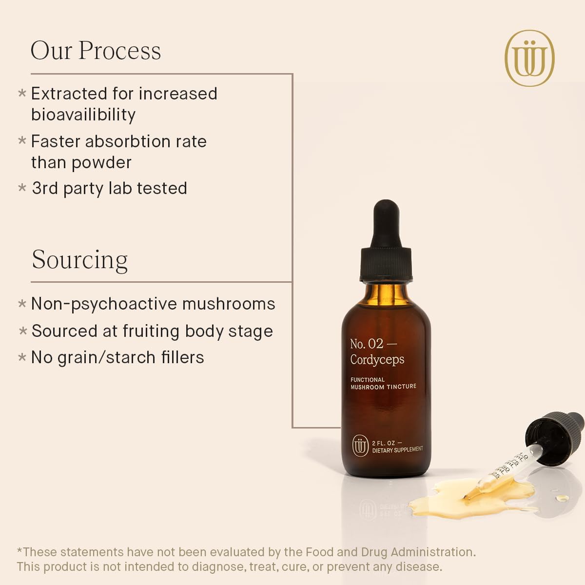 Double Extracted Cordyceps Mushroom Tincture - Natural Stamina and Endurance Support for Cardiovascular and Respiratory Health (60 Servings)