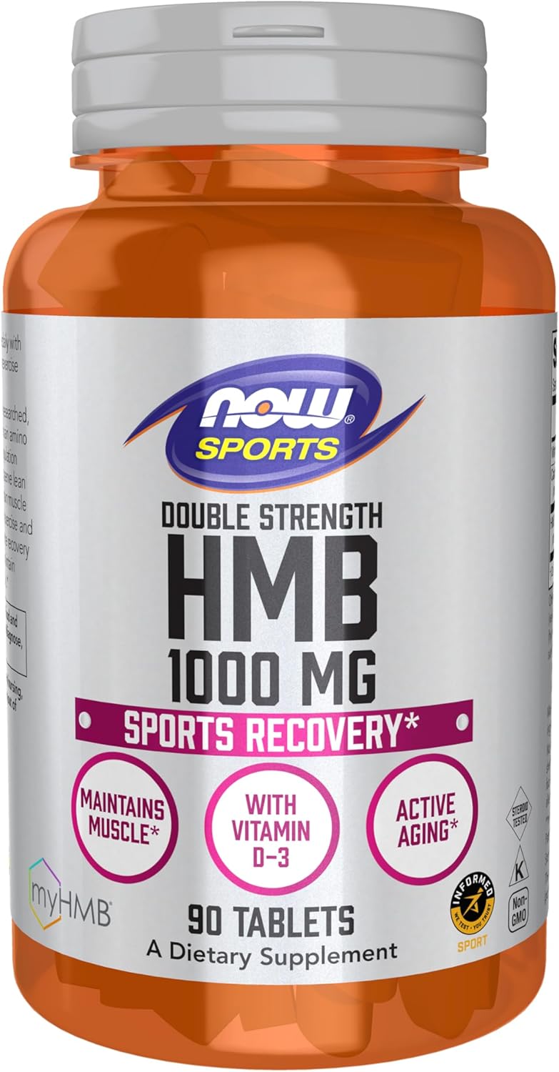 Double Strength HMB Sports Nutrition Supplement, 1,000 mg, 90 Tablets by NOW Foods