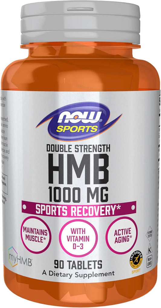 Double Strength HMB Sports Nutrition Supplement, 1,000 mg, 90 Tablets by NOW Foods