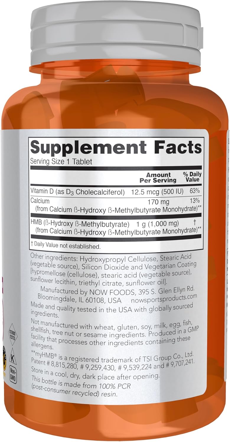 Double Strength HMB Sports Nutrition Supplement, 1,000 mg, 90 Tablets by NOW Foods