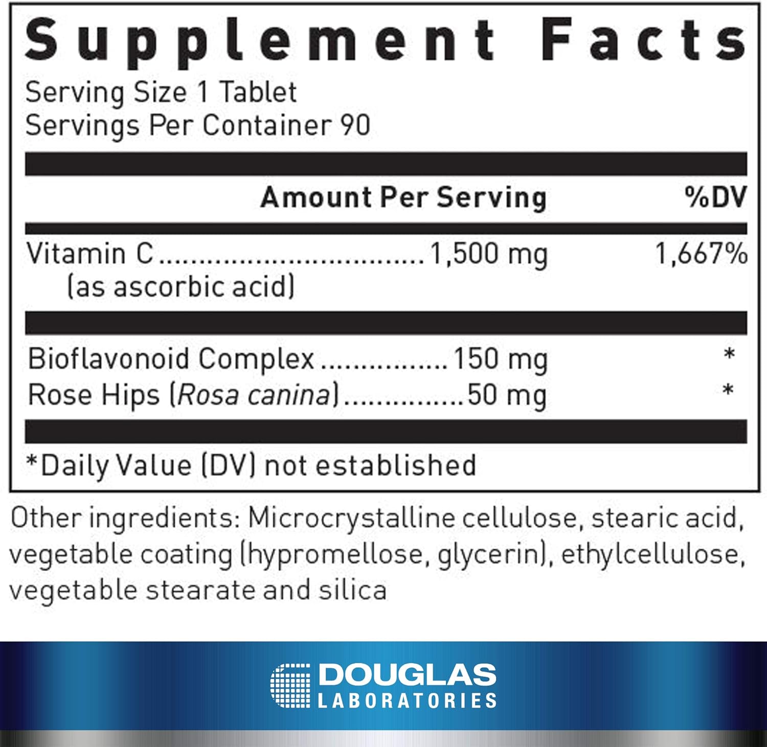 Douglas Laboratories C-Max 1500 mg Time-Released Vitamin C Tablets for Skin, Blood Vessels, Joints, and Bone Support
