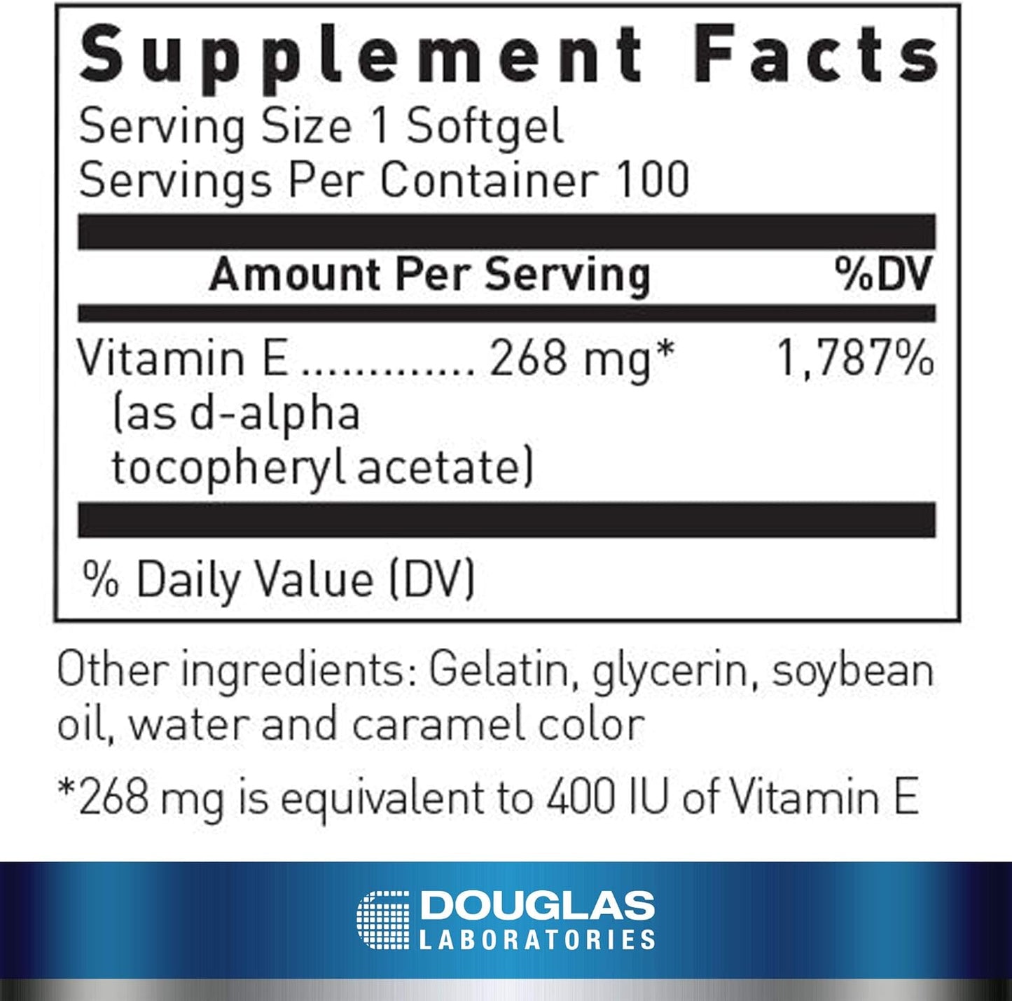 Douglas Laboratories E-400 Capsules - Vitamin E for Antioxidant Support and Heart Health - 100 Count