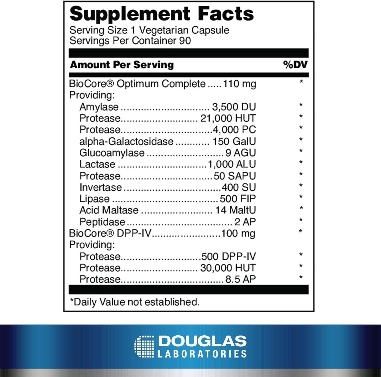 Douglas Laboratories G.I. Digest Enzyme Formula with Gluten and Dairy Enzymes - 90 Capsules