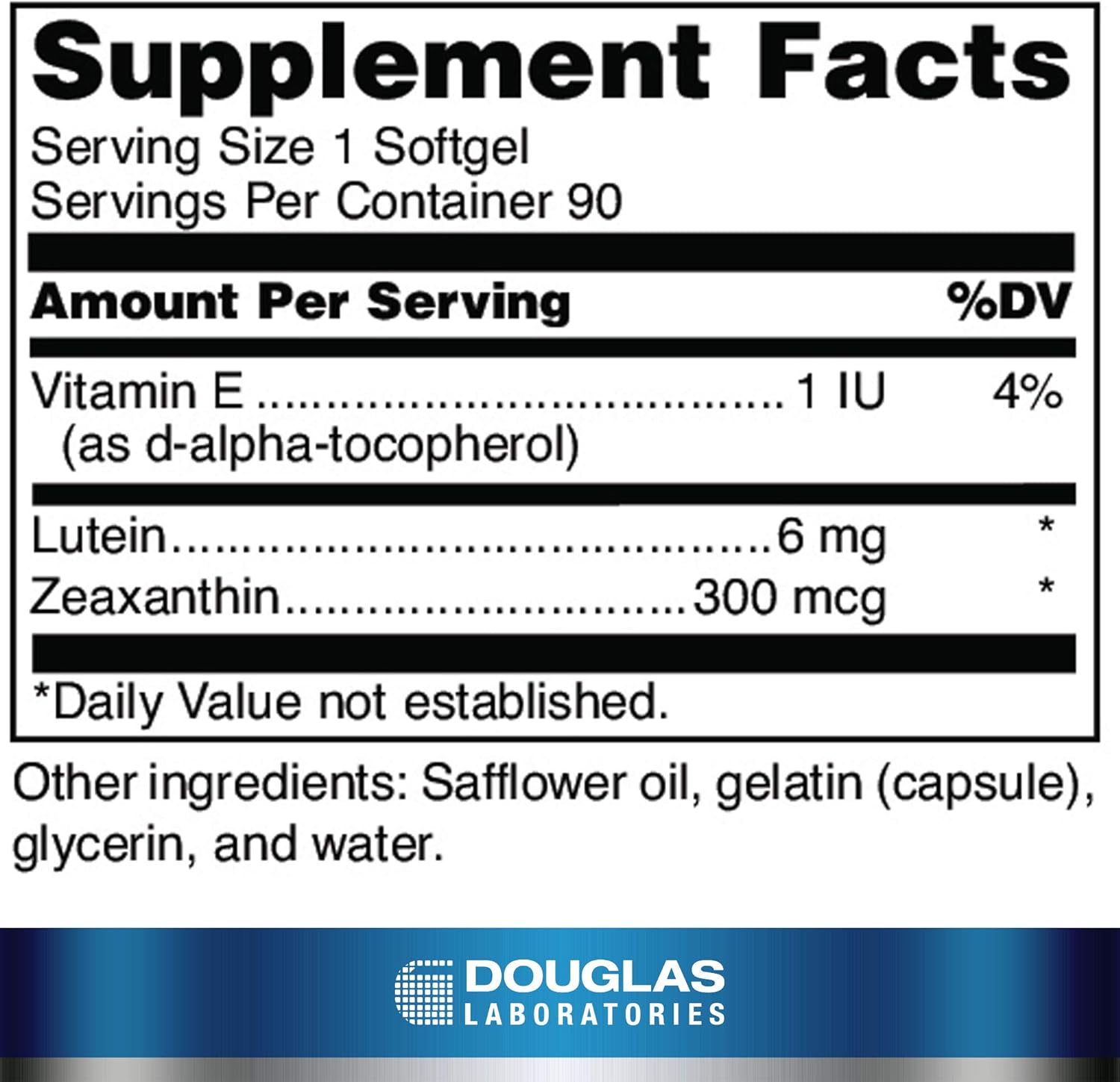 Douglas Laboratories Lutein with Zeaxanthin - 6 mg - 90 Softgels for Vision Support