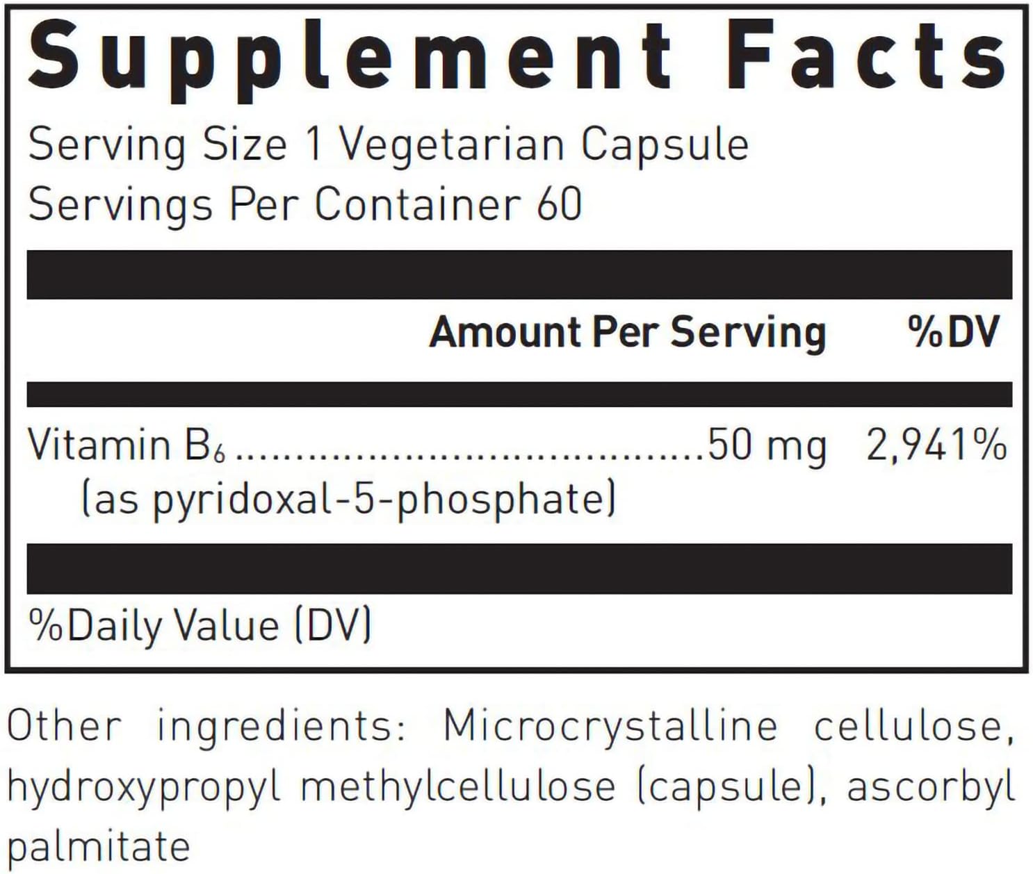 Douglas Laboratories Pyridoxal-5-Phosphate Capsules - 50mg Vitamin B6 for Neurological & Cardiovascular Health - 60 Count