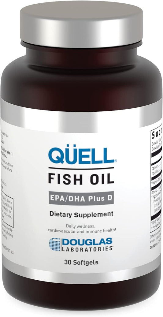 Douglas Laboratories Quell Fish Oil EPA/DHA Plus D Softgels - High EPA to DHA Ratio with Vitamin D3 - 30 Count