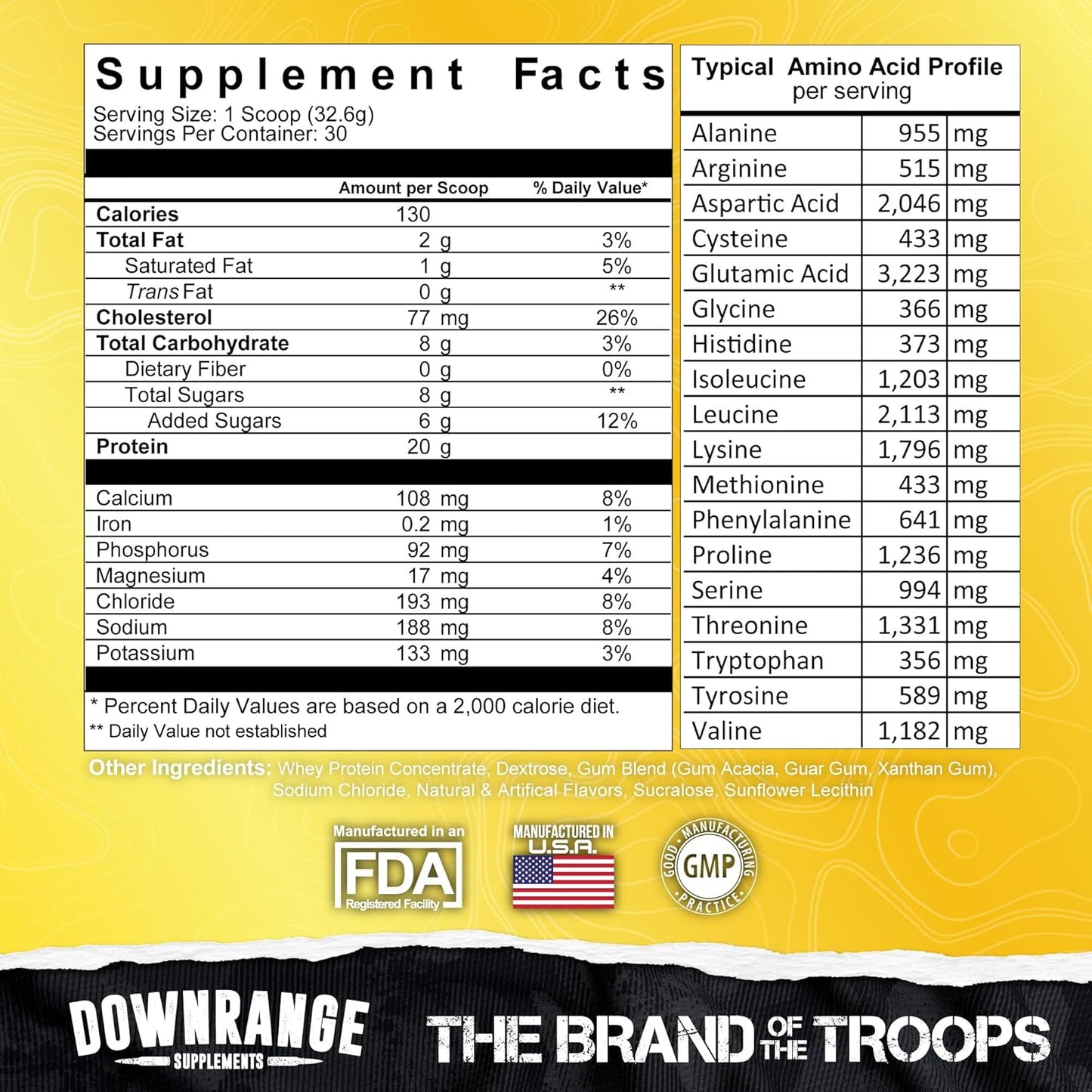 DownRange Mermite Whey Protein Powder - Post-Workout Muscle Recovery & Energy Support - 20g Protein, 9g Amino Acid, 30 Servings - Banana Flavor
