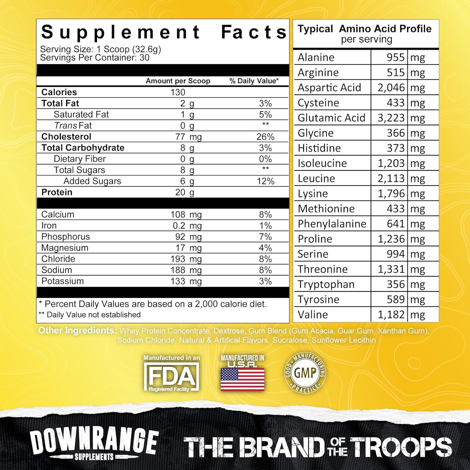 DownRange Mermite Whey Protein Powder - Post-Workout Muscle Recovery & Energy Support - 20g Protein, 9g Amino Acid, 30 Servings - Banana Flavor