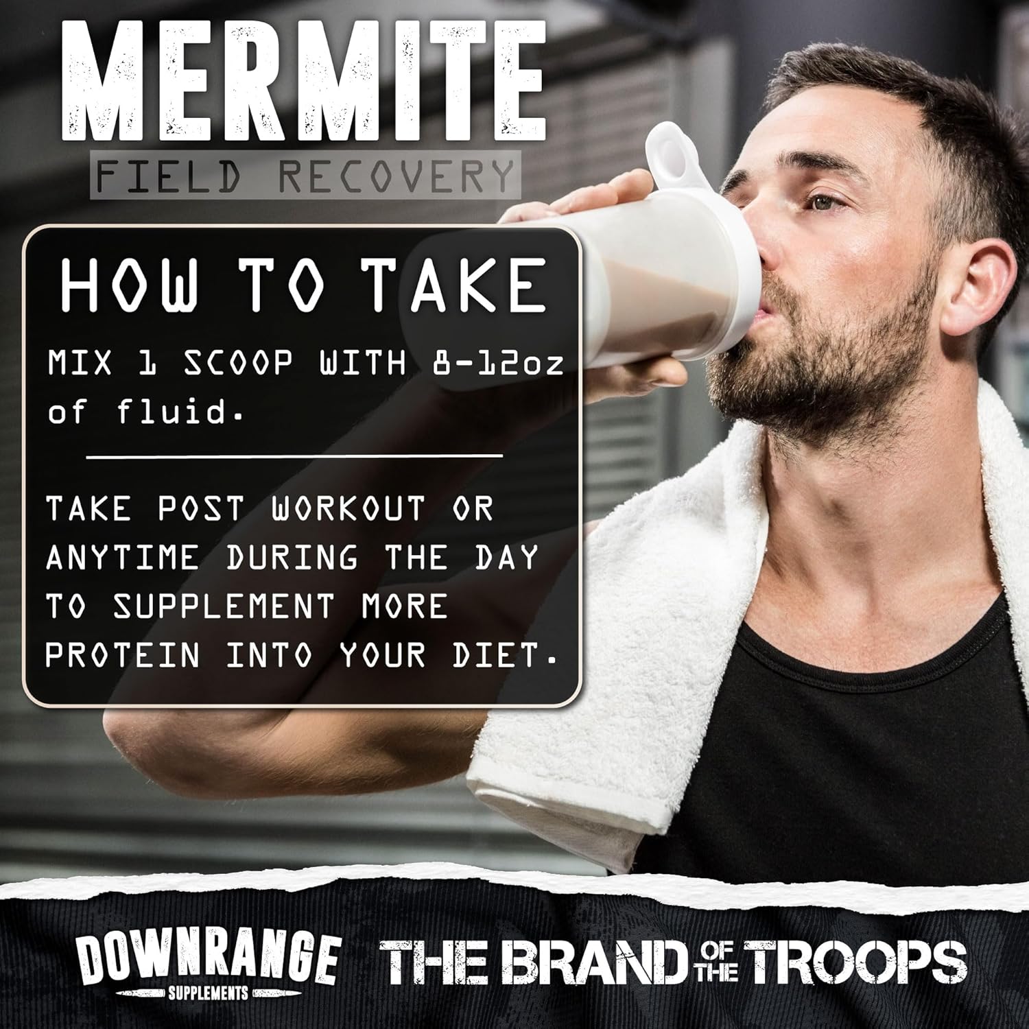 DownRange Mermite Whey Protein Powder - Post Workout Recovery & Energy Support - 20g Protein, 9g Amino Acid - 30 Servings Vanilla