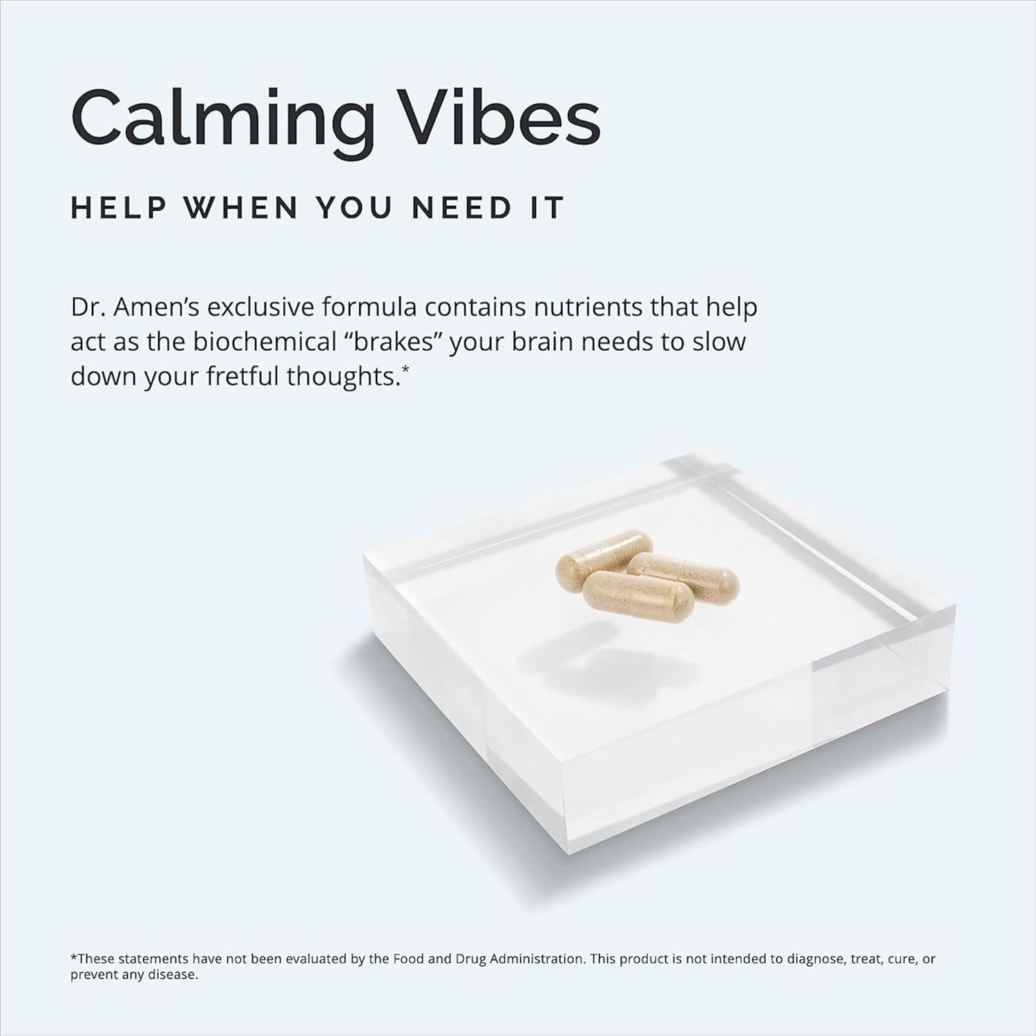 Dr Amen BrainMD GABA Calming Support Capsules - 90 Count, Pack of 2 - Relaxation Formula with Magnesium, Vitamin B6, Lemon Balm - 180 Servings