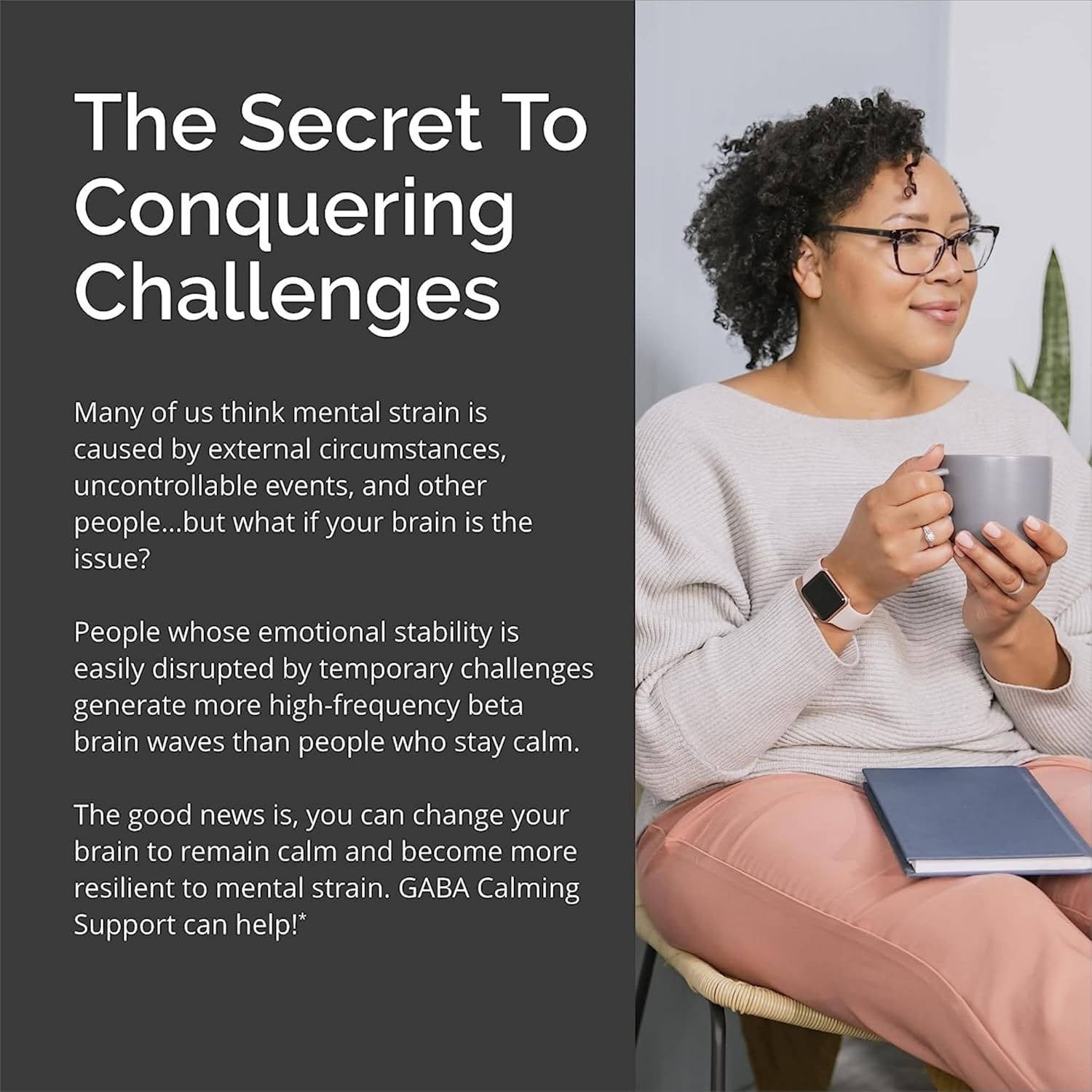 Dr Amen BrainMD GABA Calming Support Capsules - 90 Count, Pack of 2 - Relaxation Formula with Magnesium, Vitamin B6, Lemon Balm - 180 Servings