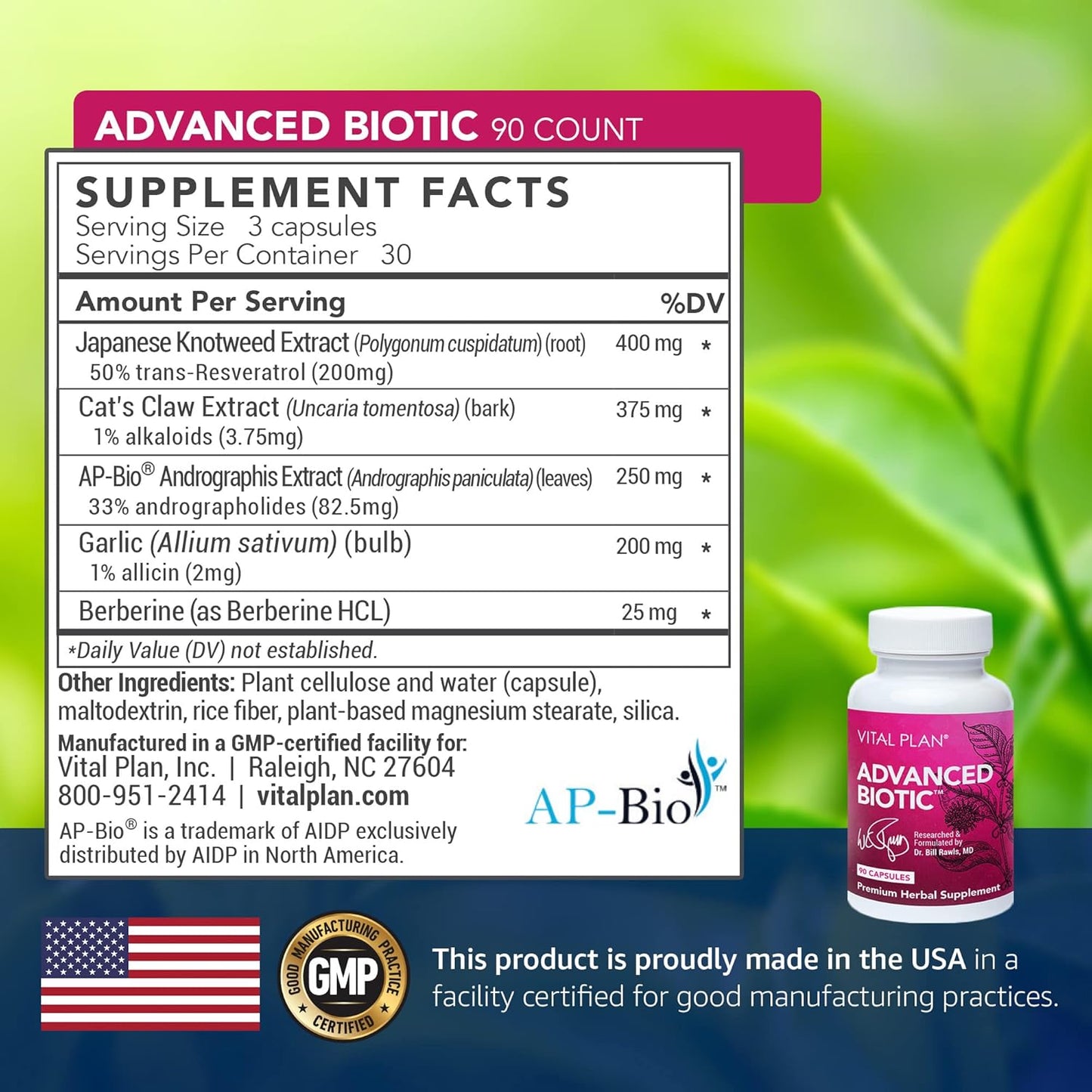 Dr. Bill Rawls Immune Support Supplements Bundle with Japanese Knotweed, Cat's Claw, Chinese Skullcap & Reishi Mushroom