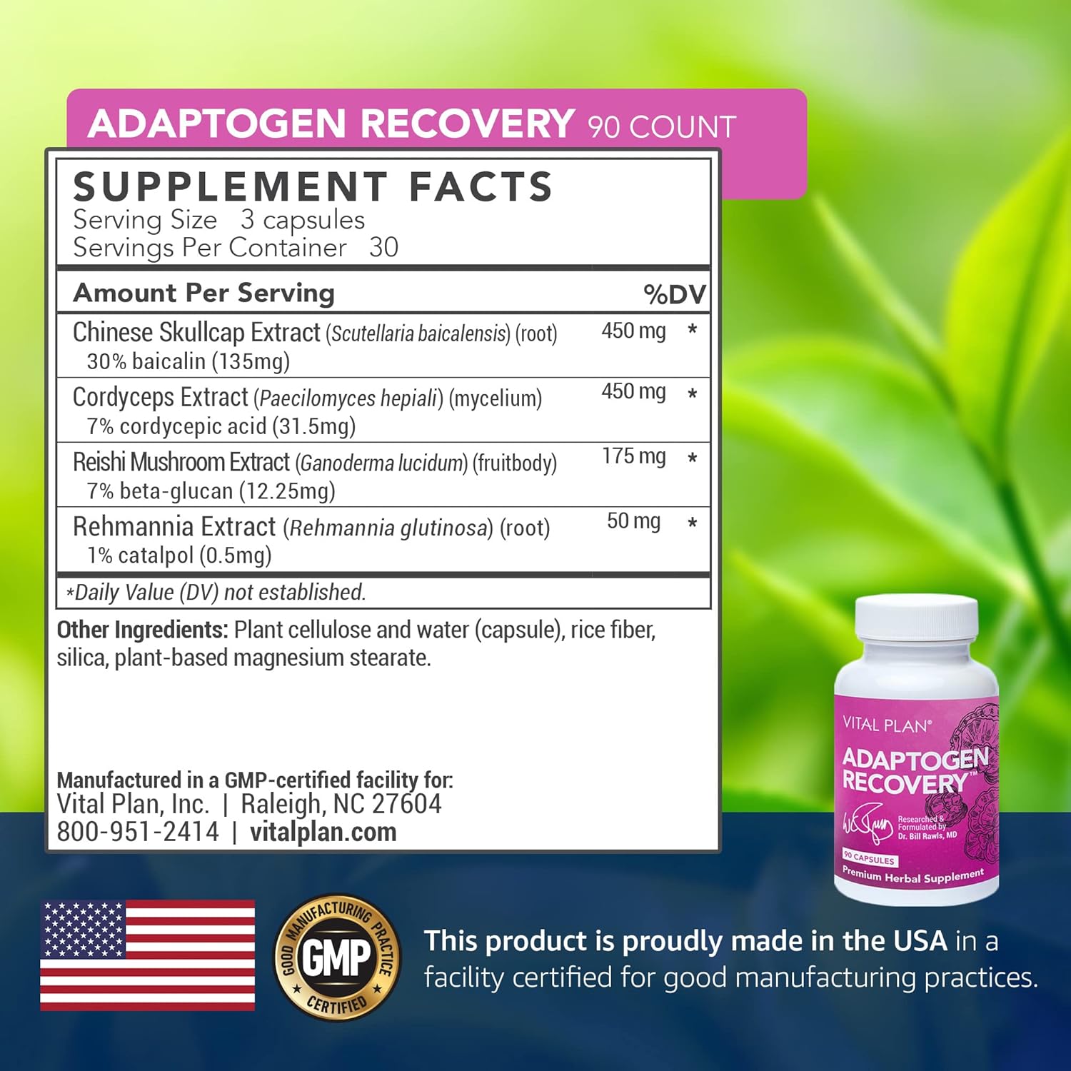 Dr. Bill Rawls Immune Support Supplements Bundle with Japanese Knotweed, Cat's Claw, Chinese Skullcap & Reishi Mushroom