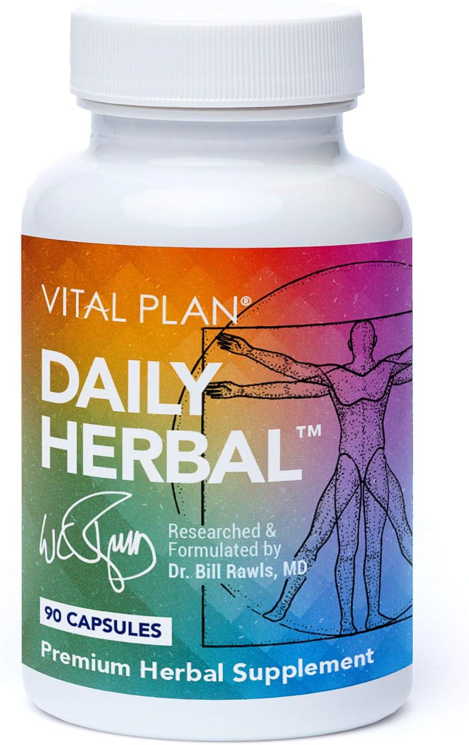 Dr. Bill Rawls Vital Plan Daily Herbal Supplement - Immunity Booster with Reishi Mushroom, Turmeric, Rhodiola for Immune Support & Cell Health