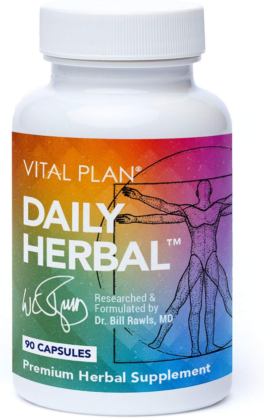 Dr. Bill Rawls Vital Plan Daily Herbal Supplement - Immunity Booster with Reishi Mushroom, Turmeric, Rhodiola for Immune Support & Cell Health