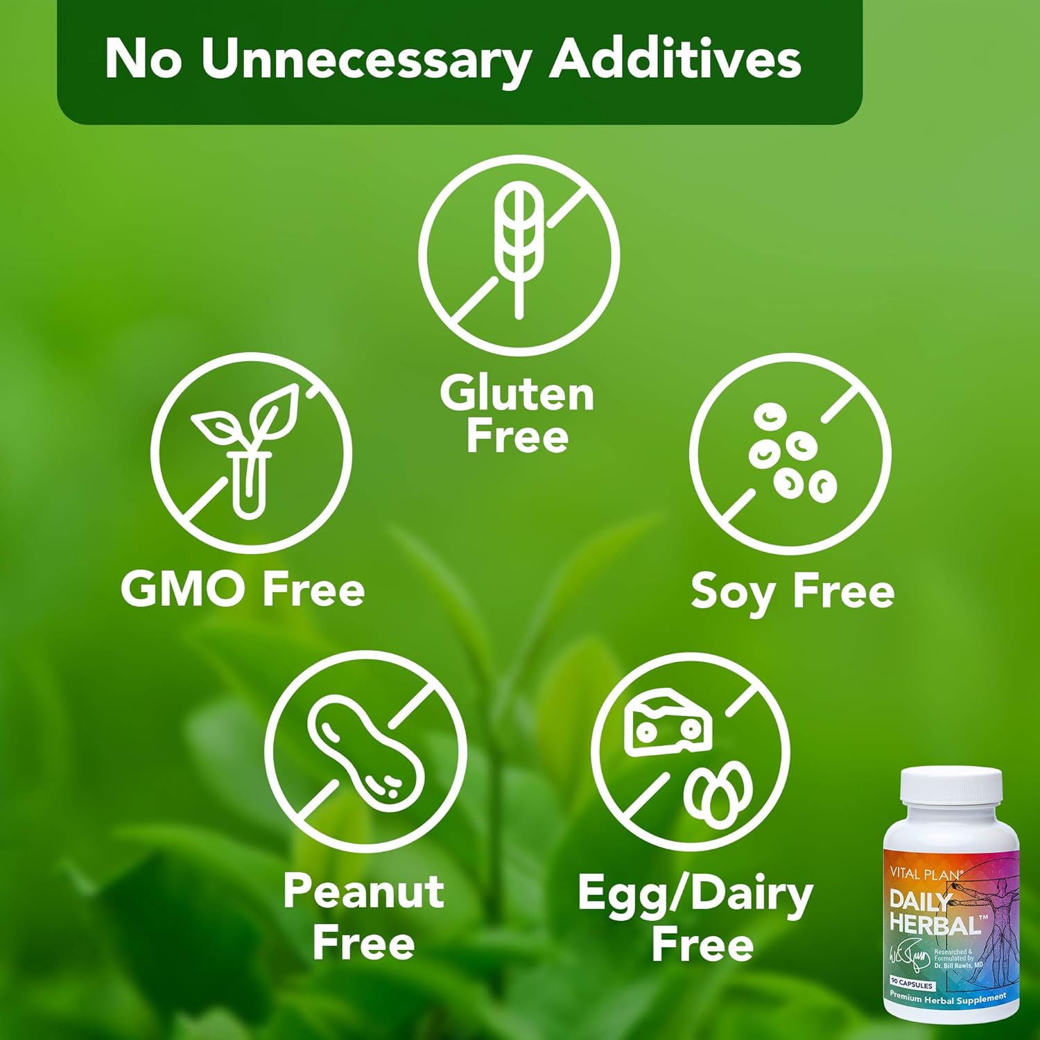 Dr. Bill Rawls Vital Plan Daily Herbal Supplement - Immunity Booster with Reishi Mushroom, Turmeric, Rhodiola for Immune Support & Cell Health