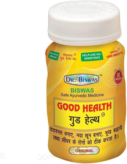 Dr. Biswas Ayurvedic Good Health Capsules - Natural Supplement for Wellness - 50 Capsules