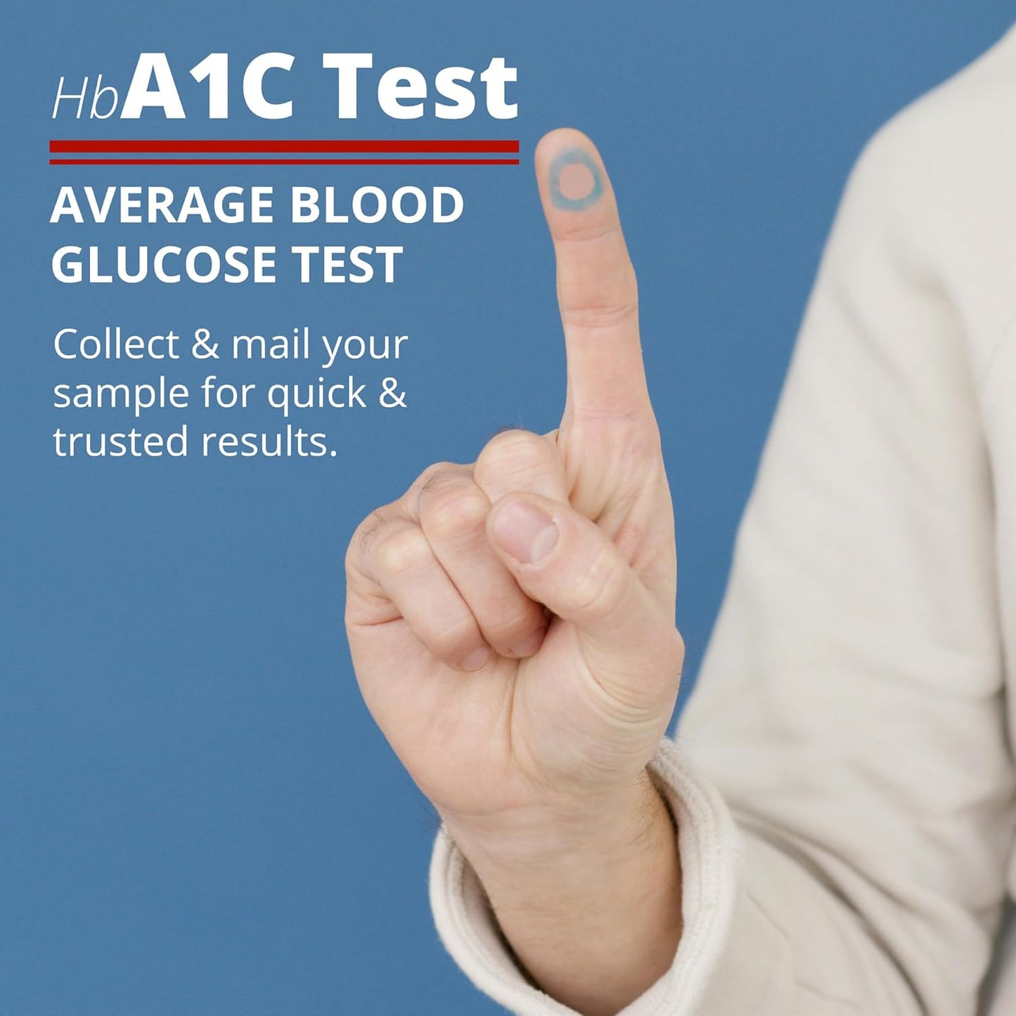 Dr. Boz Hemoglobin A1C Test Kit - Home Blood Collection for Sugar Levels - Includes Lancets, Bandages, Alcohol Wipes - USA Made - Diabetes Self Care & Monitoring