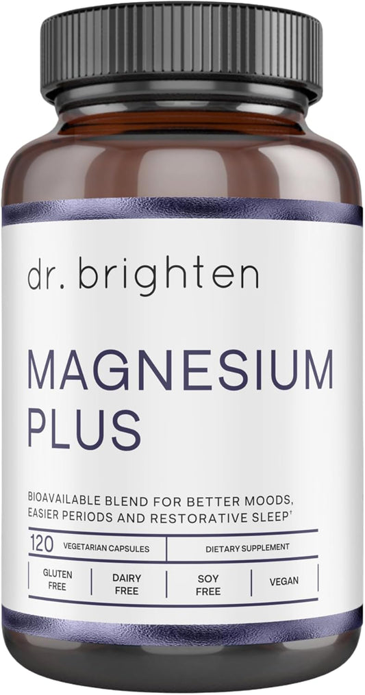 Dr. Brighten Magnesium Plus: Supports Mood, Sleep, Hormone Balance, & Reduces PMS/Menstrual Cramps