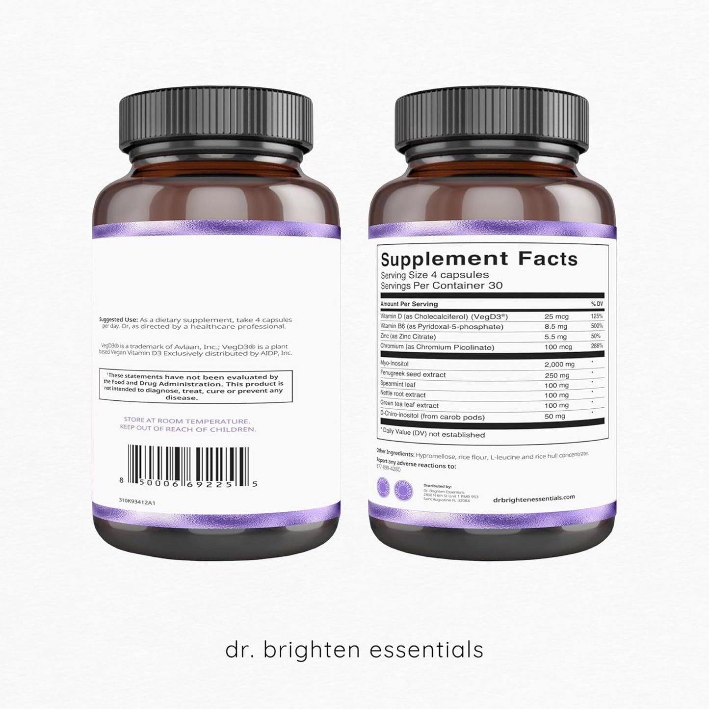 Dr. Brighten Myoinositol Plus - Doctor Formulated PCOS Support Supplement for Hormone Balance and Menstrual Health