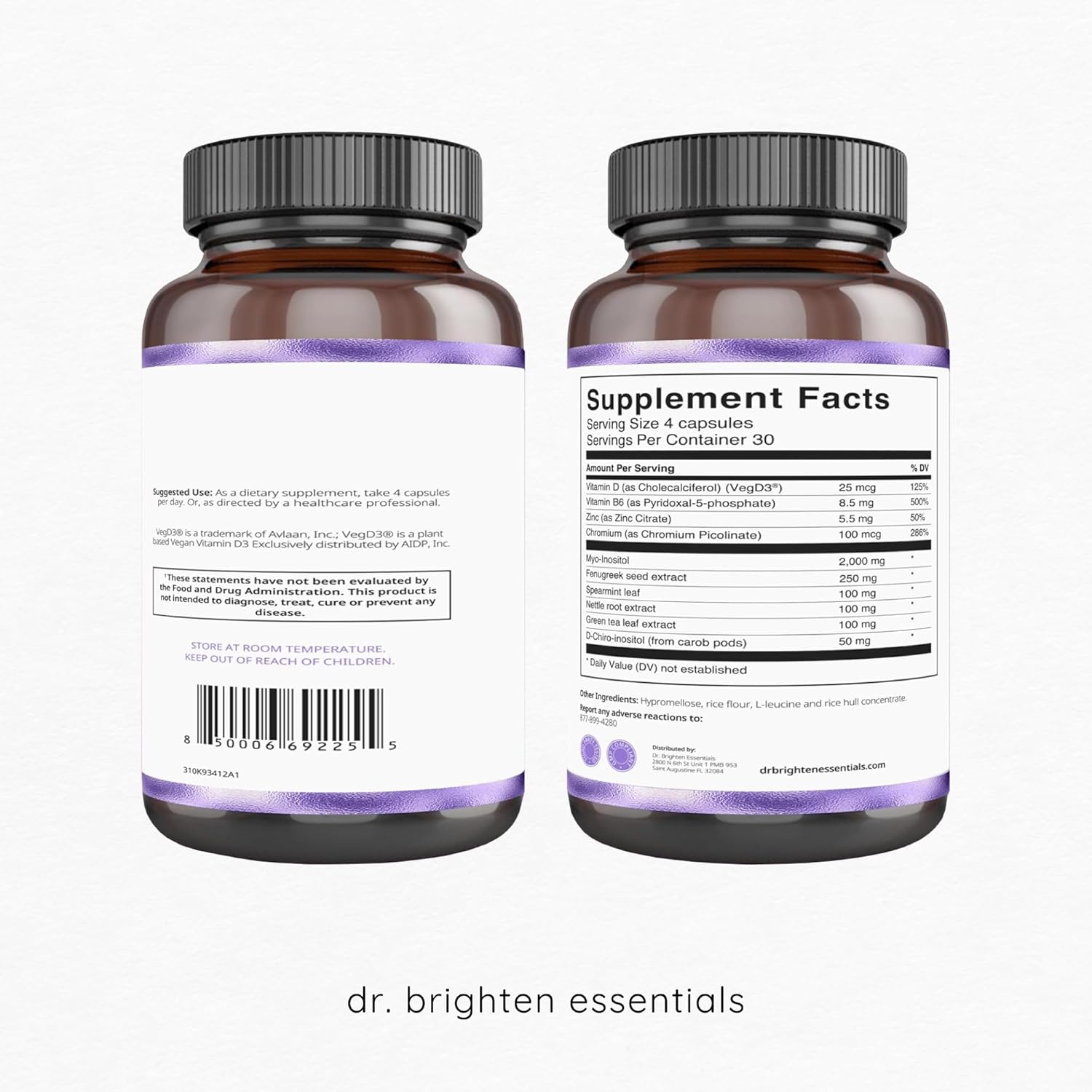 Dr. Brighten Myoinositol Plus - Doctor Formulated PCOS Support Supplement for Hormone Balance and Menstrual Health