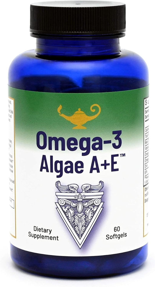 Dr. Carolyn Dean's Omega-3 Algae A+E Plant Based DHA & EPA Fatty Acids - Vegan Alternative to Fish Oil - Supports Heart, Brain, Joint Health - with Vitamin A and E