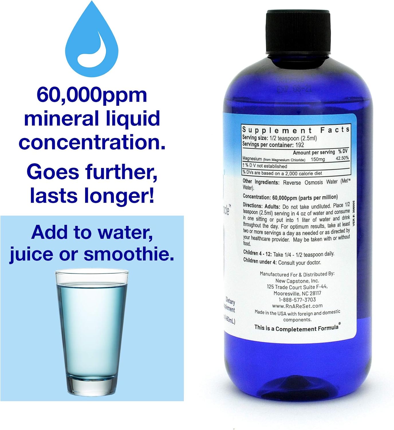 Dr. Carolyn Dean's ReMag Pico-Ionic Liquid Magnesium for Complete Absorption - The Magnesium Miracle - 16.2 fl oz
