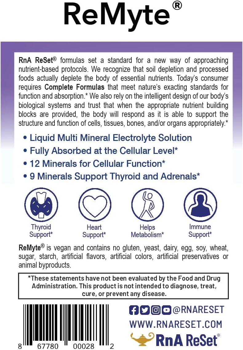 Dr. Carolyn Dean's ReMyte Electrolyte Liquid Mineral Solution - 12 Essential Minerals with Iodine, Selenium, Zinc, Magnesium, and Boron - 480 ml