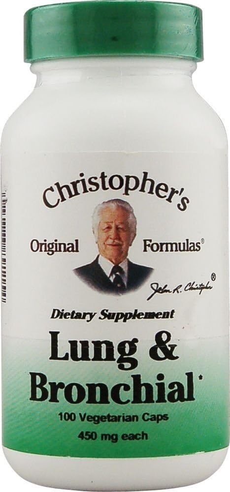 Dr. Christopher's Lung and Bronchial Support Capsules - 450 mg - 100 Vegan Pills