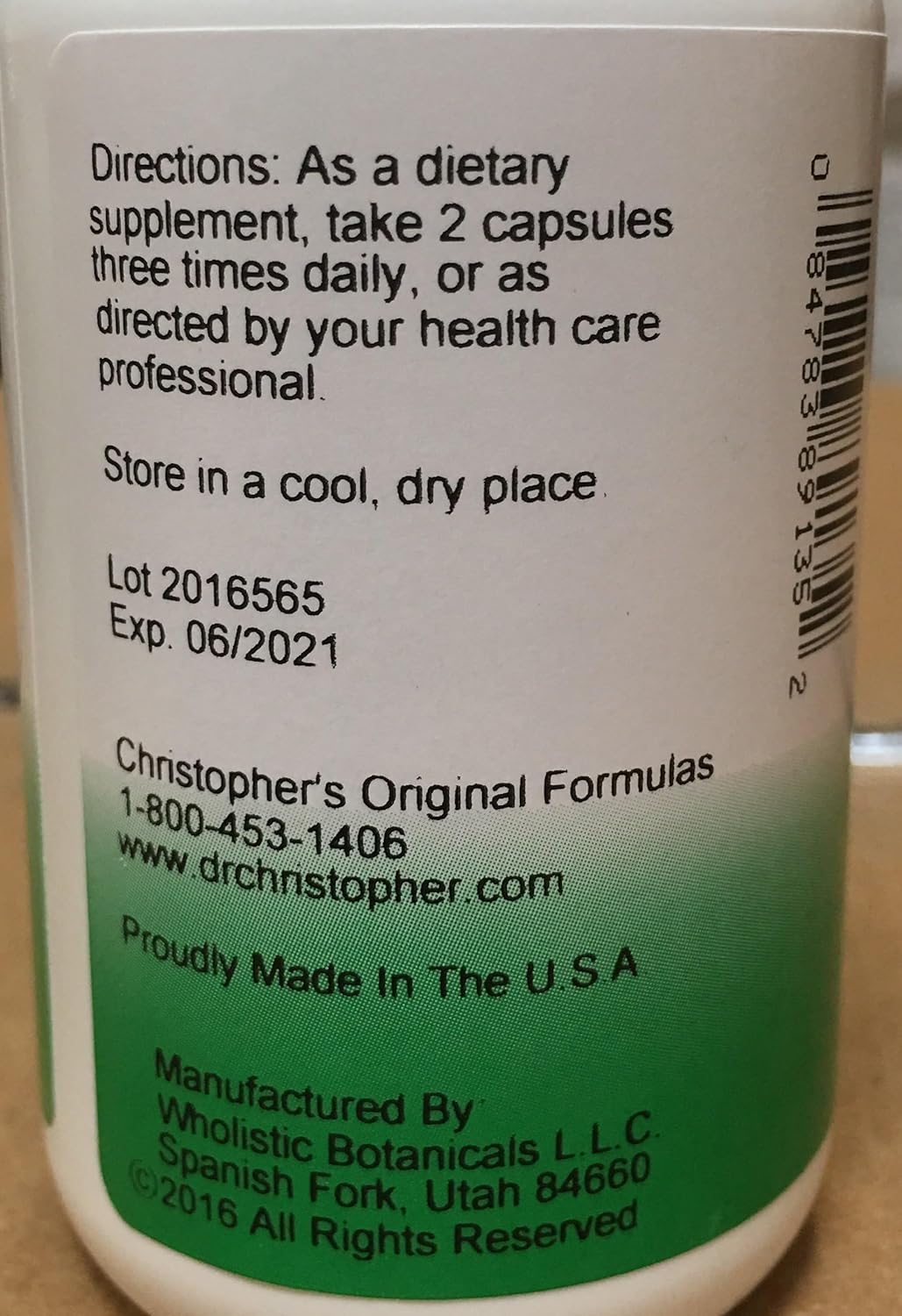 Dr. Christopher's Prostate Plus Formula with Prospalmetto - 100 Vegetarian Capsules