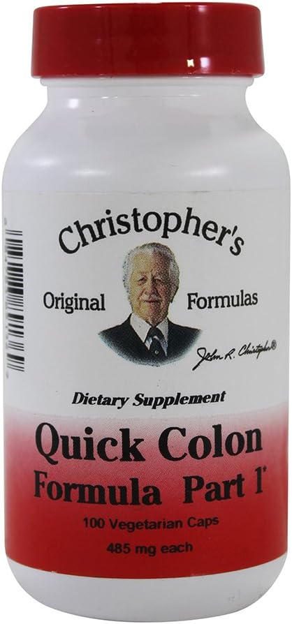 Dr. Christopher's Quick Colon Part 1 - Original Formulas - 100 Vegetarian Capsules - 475 mg