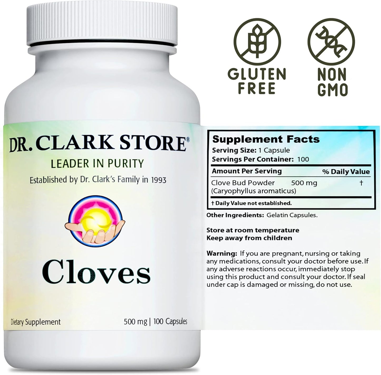 Dr. Clark Lugol’s Iodine 1 fl. Oz + Betaine HCL Digestive Enzymes 425 mg + Cloves Healthcare Supplement 500 mg by Dr. Clark