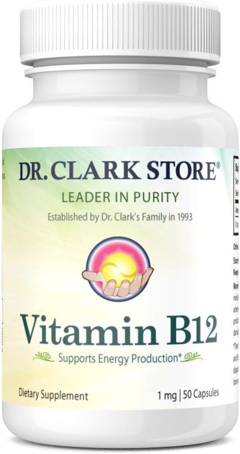 Dr. Clark Store Digestive Enzymes & Vitamin B12 Supplement Combo - 50 Gelatin Capsules each
