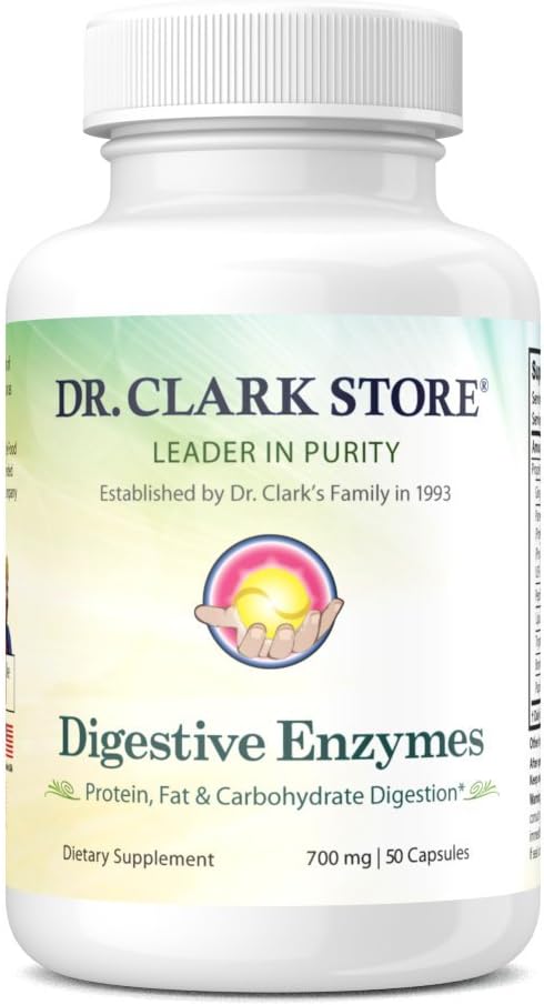 Dr. Clark Store Digestive Enzymes & Vitamin B12 Supplement Combo - 50 Gelatin Capsules each